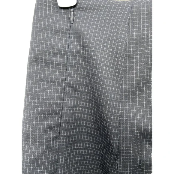 Womens Brooks Brothers 4 Skirt 100% Wool Woven In Italy Black Knee Length A-Line - Picture 3 of 12